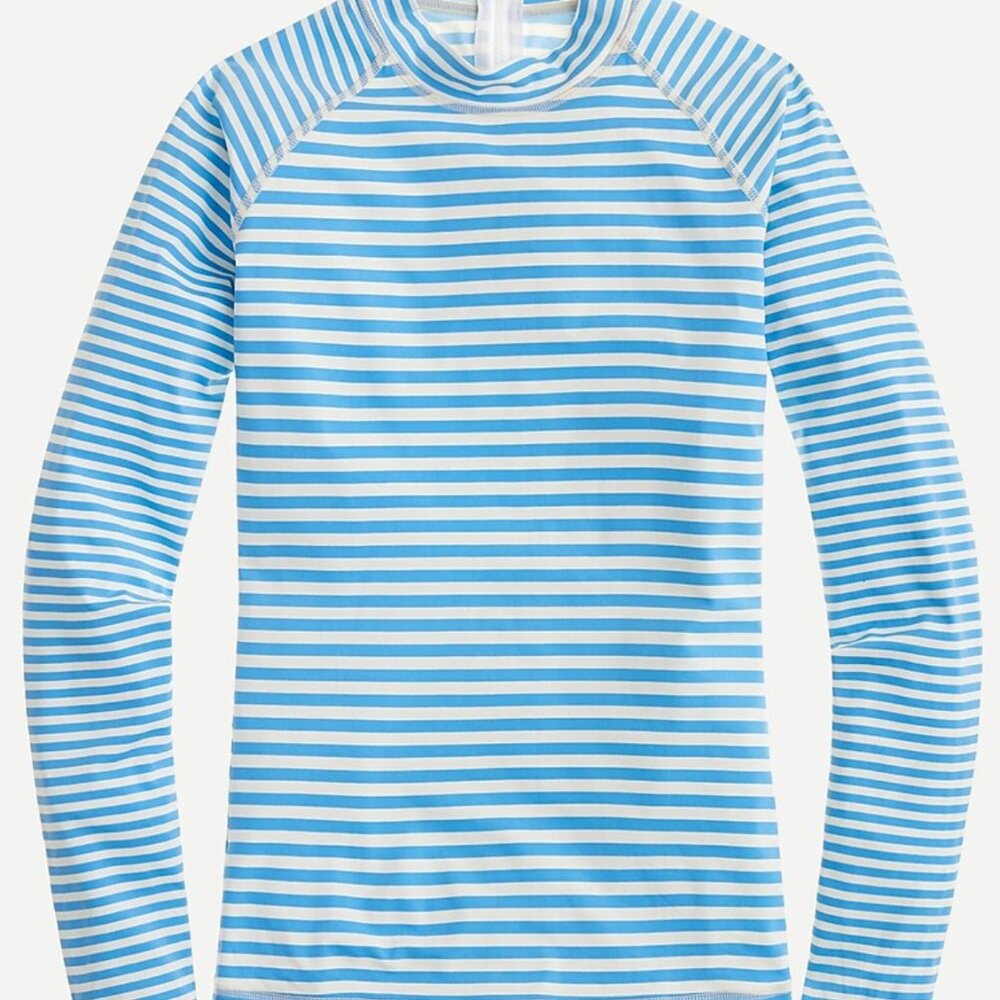 J. Crew Long-sleeve Rash guard in classic stripe, blue and white